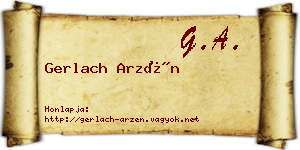 Gerlach Arzén névjegykártya